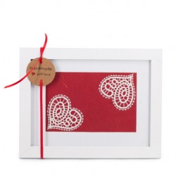 LACE PICTURE hearts, handmade lace picture, lace hearts