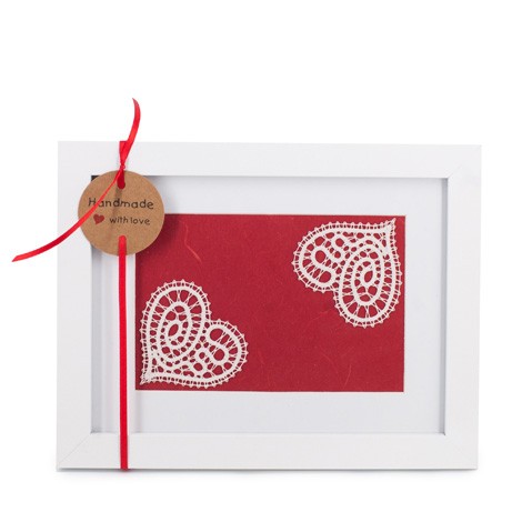 LACE PICTURE hearts, handmade lace picture, lace hearts