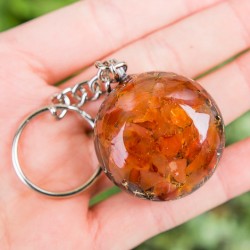 sevanje mobitelov, obesek za ključe, karneol , kristali, orgonit