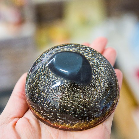 ORGONITE hematite, hemisphere, protection, protective stone
