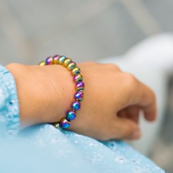 curing headaches and anemia, RAINBOW HEMATITE bracelet, energy jewelry