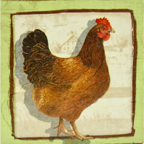 kokoš slika decoupage kuhinjska