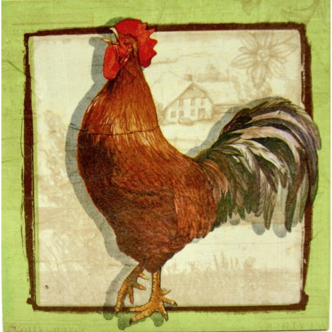 petelin slika decoupage kuhinjska