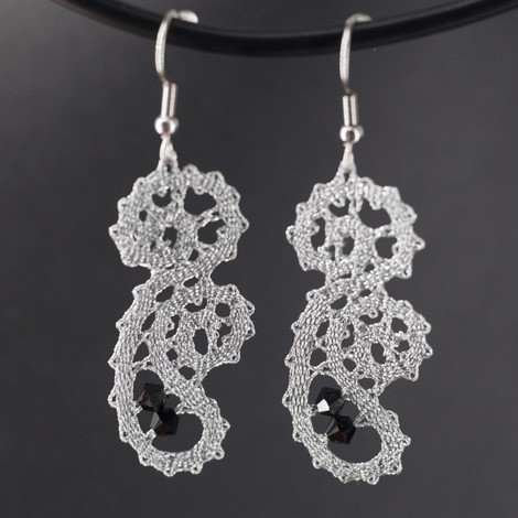 lace pattern, handmade earrings