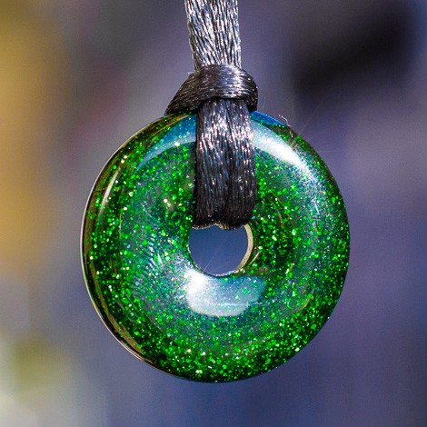 GREEN SUNSTONE donut pendant