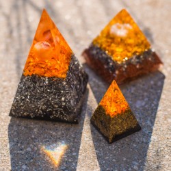 CITRINE and SHUNGITE orgonite pyramid