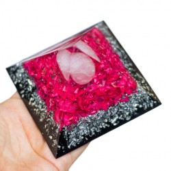ROSE QUARTZ and SHUNGITE Orgonite Pyramid