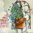 forget me not flower painting, forget me not, decoupage, painting, handmade