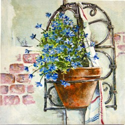 forget me not flower painting, forget me not, decoupage, painting, handmade