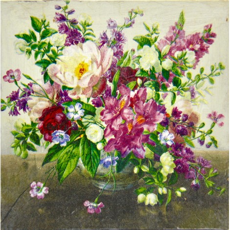 rože slika decoupage kuhinjska na lesu