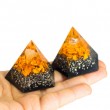 CITRINE and SHUNGITE Orgonite pyramid pentagram