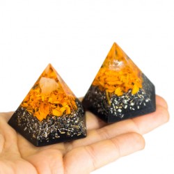 CITRINE and SHUNGITE Orgonite pyramid pentagram