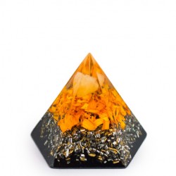 CITRINE and SHUNGITE Orgonite pyramid pentagram