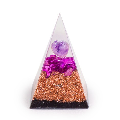 Amethyst crystal, orgonite, pyramid, energetic