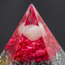 ORGONITE ROSE QUARTZ pyramid, home protection