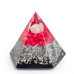 ORGONITE ROSE QUARTZ pyramid, home protection