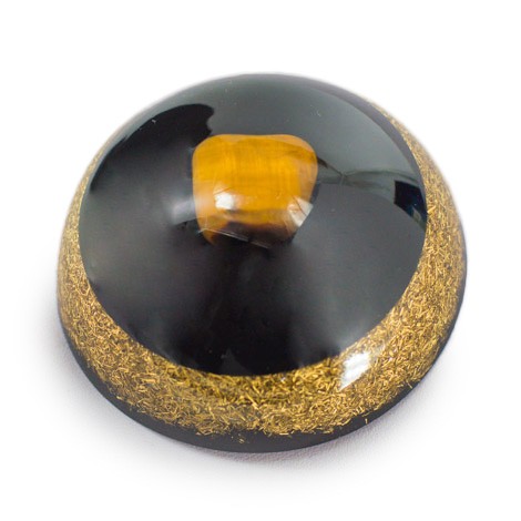 TIGER'S EYE and SHUNGITE Orgonite half sphere