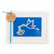 LACE PICTURE STORK on blue background