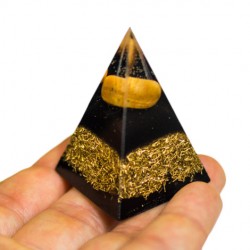 ORGONITE PYRAMID Tiger eye, orgone energy