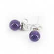 mini earrings with semi-precious stones, amethyst