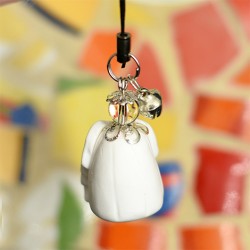 angel guardian pendant, clear quartz energy crystal, pendant for keys, pendant for phones, crystal shop