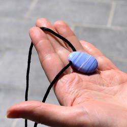 blue chalcedony crystal pendant, crystal shop