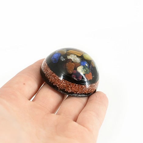 seven chakras and shungite orgonite, pocket orgonite, crystal shop