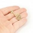 pendant holder, golden spiral, crystal shop