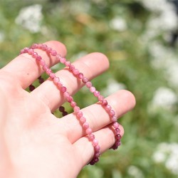 rubellite crystal, crystal bracelet, hearth chakra