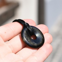 črni turmalin, okrogli obesek, kristalni obesek, energijski nakit