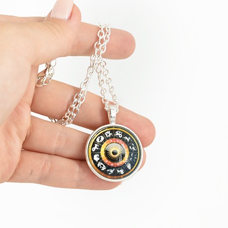 necklace with zodiac pendant, crystal shop, children jewerly