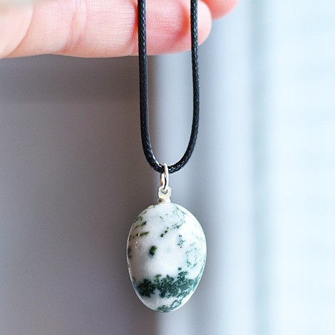 tree agate necklace pendant, crystal shop, energy jewerly