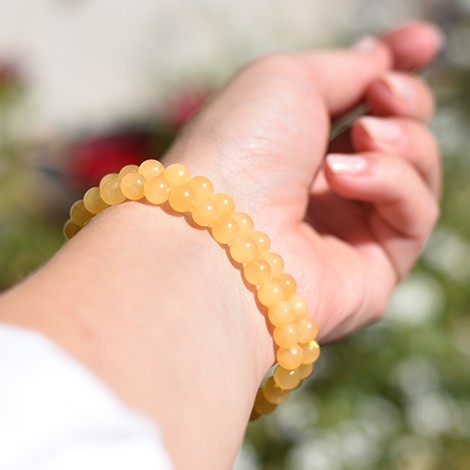 yellow calcite energy crystal bracelet