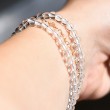rock quartz, clear crystal quartz, bracelet with crystal beads