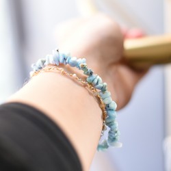 larimar, ročno delo, unikatno darilo, čips zapstnica