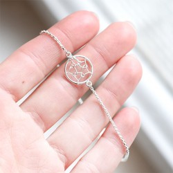 SREBRNA ZAPESTNICA, motiv lovilec sanj, ženski nakit Dreamcatcher