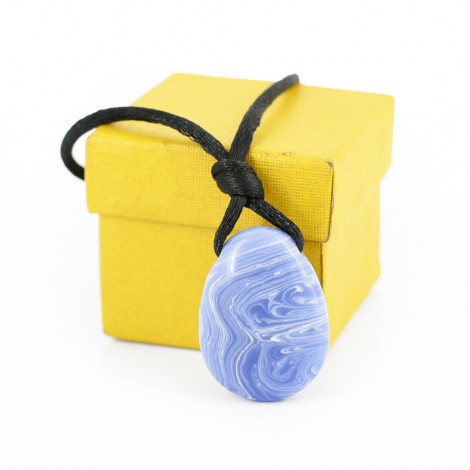 modri kalcedon ogrlica, energijski obesek