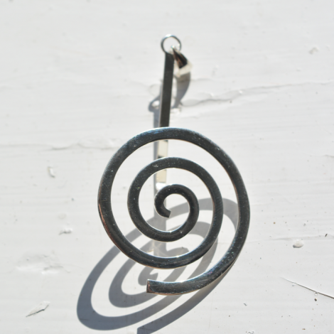 srebrno držalo obesek, spiralno držalo za okrogli obesek