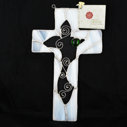 vitraž križ ideja za darilo birma, obhajilo krst