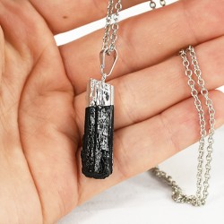 black tourmaline raw crystal, energy pendant, crystal shop