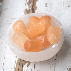 selenite,orange selenite, pockets crystal, cleansing crystal