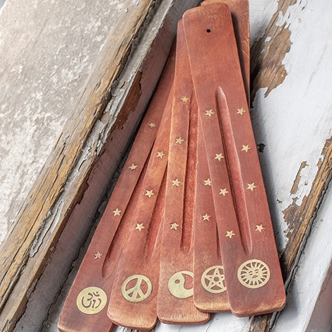 držalo za dišeče palčke, stojalo za dišeče palčke, podolgovat podstavek, mangov les, ezoterika