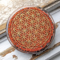 red jasper, jasper, orgonite, orgonite plate, red jasper orgonite, orgonite with crystals, energy crystals