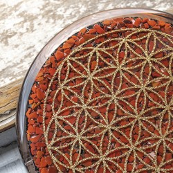 red jasper, jasper, orgonite, orgonite plate, red jasper orgonite, orgonite with crystals, energy crystals