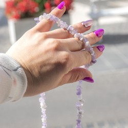 amethyst, amethyst lavender, amethyst necklace, chips necklace, crystal necklace, anti stress crystals