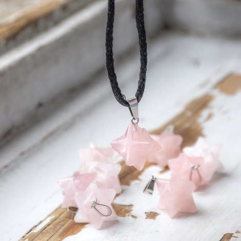 rose quartz, rose quartz necklace, merkaba, merkaba necklace, love crystal, relationship crystal