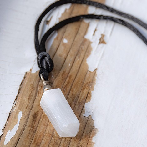 SELENITE necklace obelisk  energy jewelry