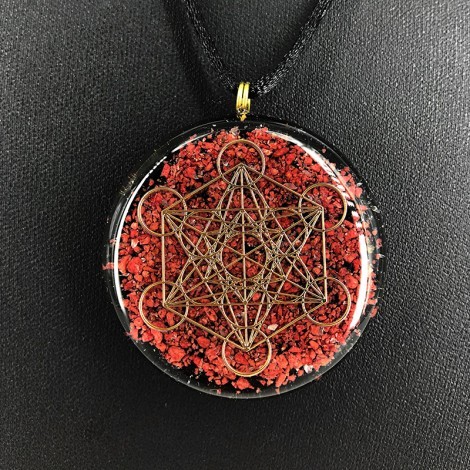 thulite, black tourmaline, orgonite, orgonite necklace, energy jewelry, love crystal