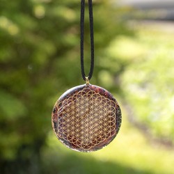 red tiger's eye, black tourmaline, orgonite, orgonite necklace, orgonite jewelry, strength crystal