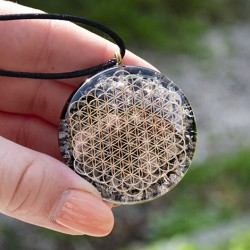 citrine, black tourmaline, orgonite, orgonite necklace, energy necklace, protection, strength, optimism